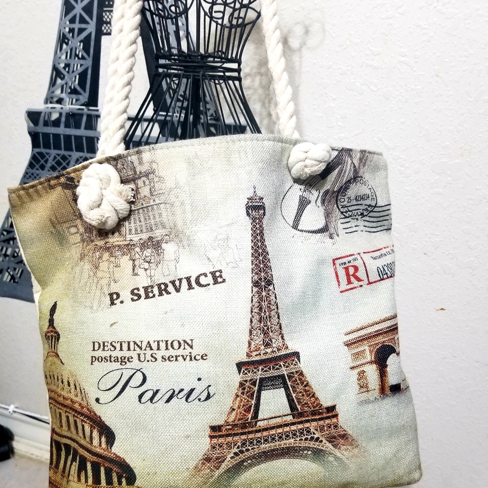 🎉Cute Paris Design Canvas Tote Bag